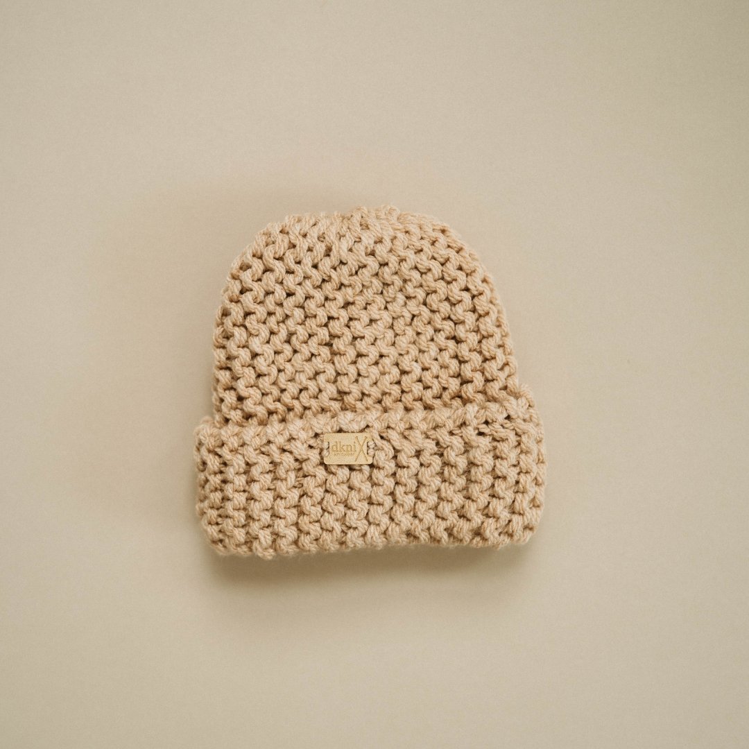 Baby Knitted Beanie, Cream