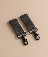 Logo Pram Bag Clips - Soft Black
