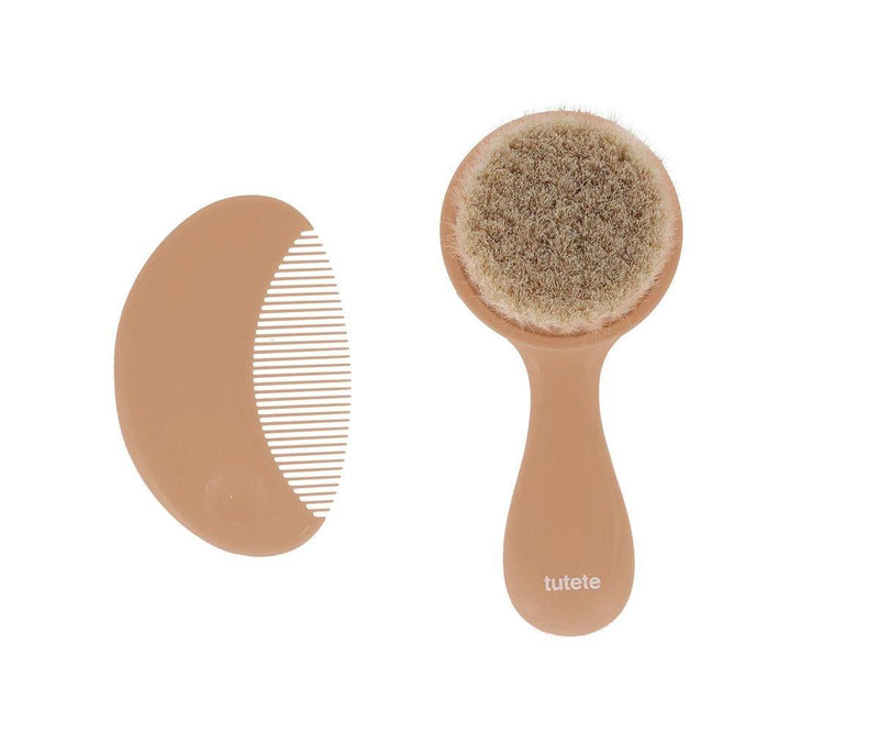 Baby Brush & Comb Set - Caramel - Wee Bambino
