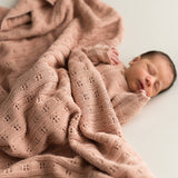 Baby Gift Openwork Blanket - Pink - Wee Bambino