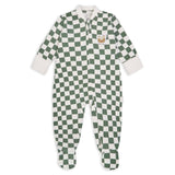 Baby Jersey Sleepsuit - Green Checkerboard - Wee Bambino