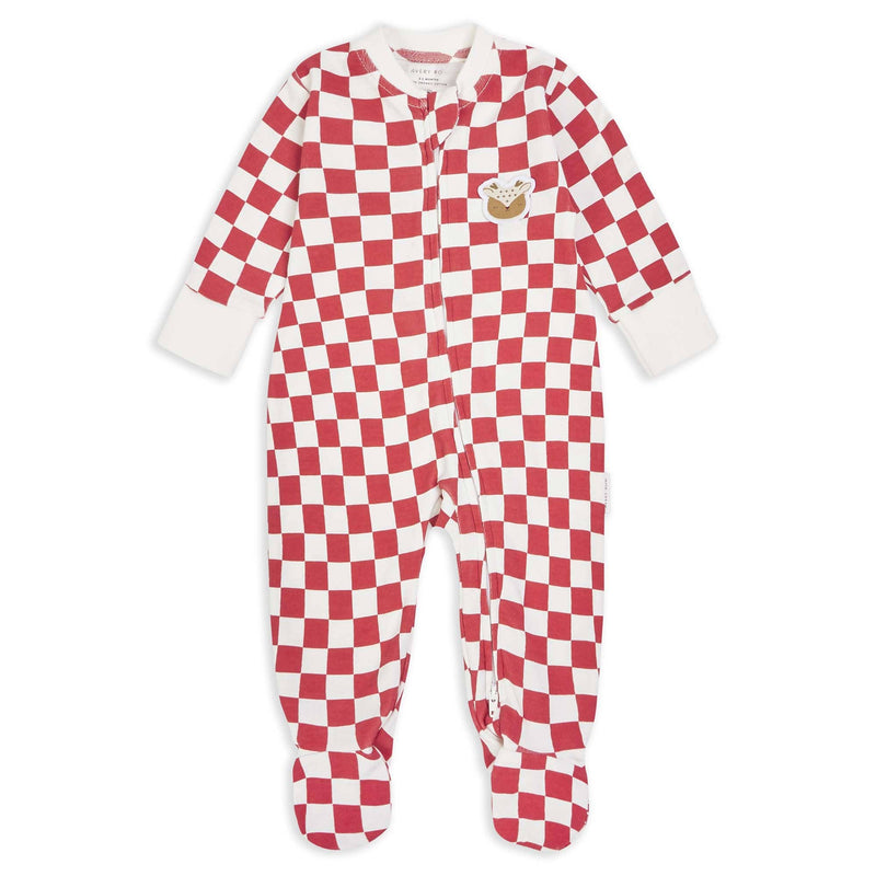 Baby Jersey Sleepsuit - Red Checkerboard - Wee Bambino