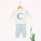 Baby Large Letter Monogram Personalise Outfit Set, 0 - 3 months - Wee Bambino
