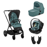 Be Cool Kombo Trio: Pushchair + Carrycot + i - Size Travel Baby Carrier, Be Teal - Wee Bambino