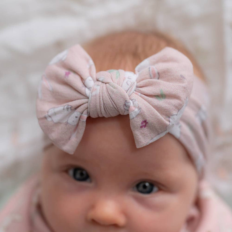 Bunnies Top Bow Turban Headband - Wee Bambino