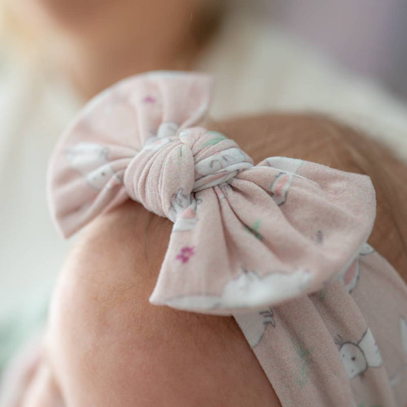 Bunnies Top Bow Turban Headband - Wee Bambino