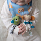 Plush Dino and Cockapoo Wrist Rattles