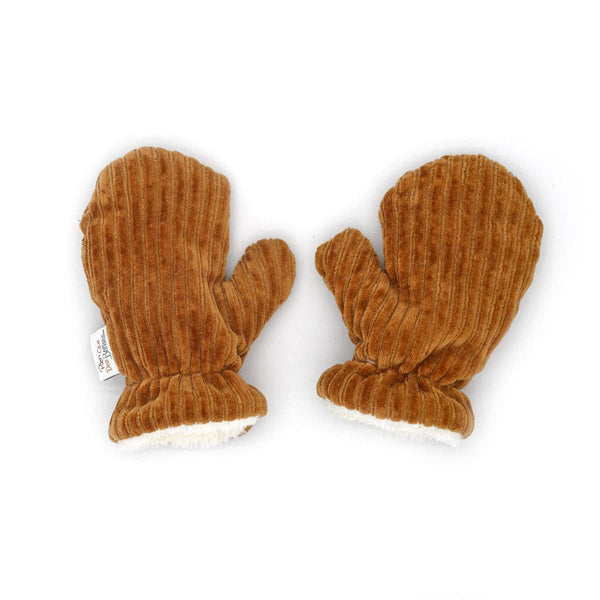 Camel velvet mittens - Wee Bambino