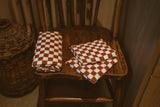 Checkerboard Muslin & Swaddle - Rust - Wee Bambino
