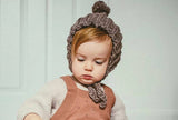 Chunky Baby bonnet with large Pompom: Newborn - Wee Bambino