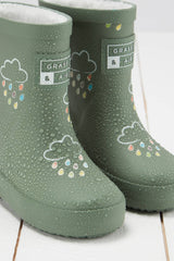 Colour - Changing Kids Wellies - Khaki Green - Wee Bambino