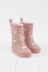 Colour - Changing Kids Wellies - Peppa Pig Pink (Teddy Fleece) - Wee Bambino
