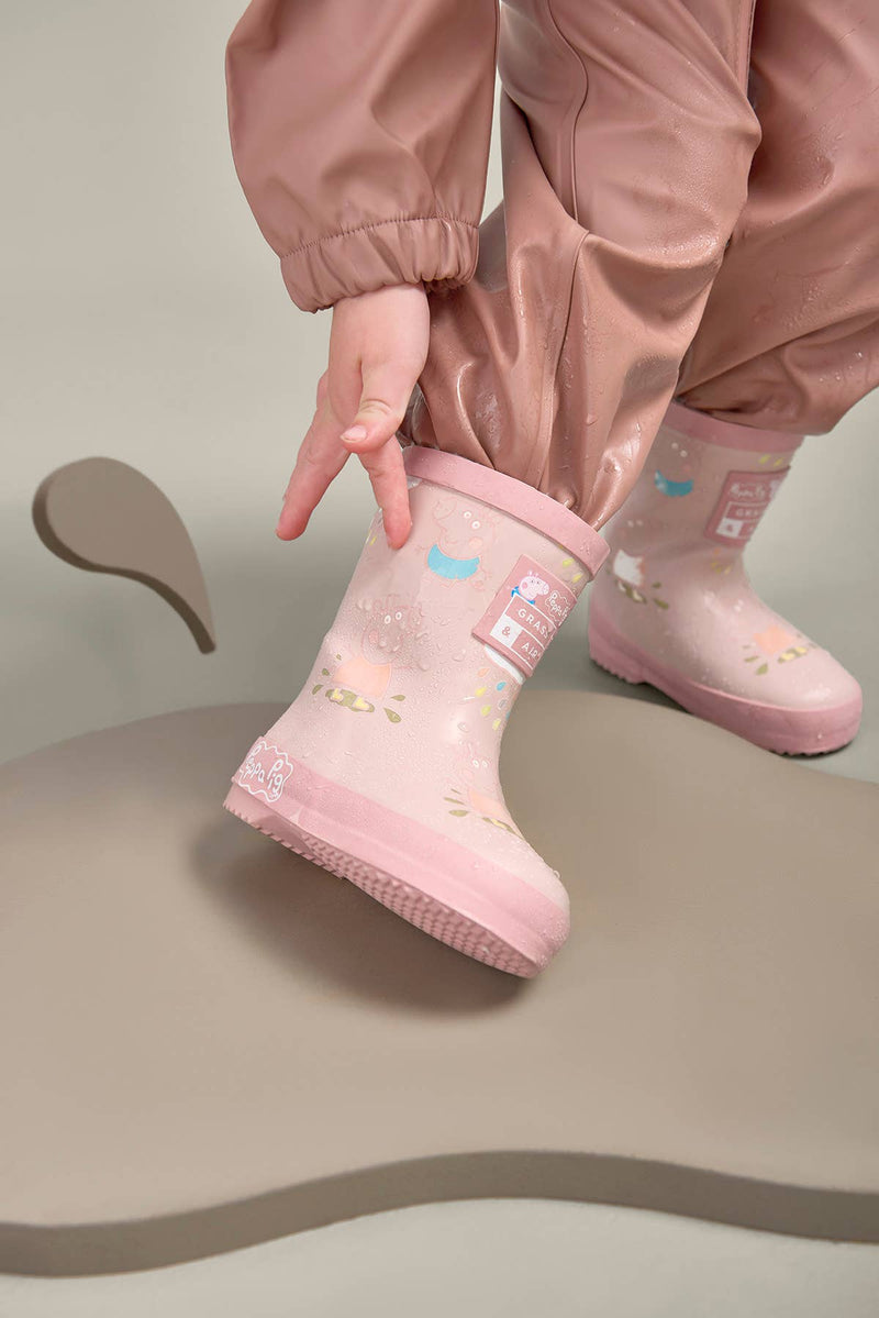 Colour - Changing Kids Wellies - Peppa Pig Pink (Teddy Fleece) - Wee Bambino