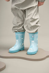 Colour - Changing Kids Winter Wellies - George Blue (Teddy Fleece) - Wee Bambino