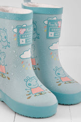 Colour - Changing Kids Winter Wellies - George Blue (Teddy Fleece) - Wee Bambino