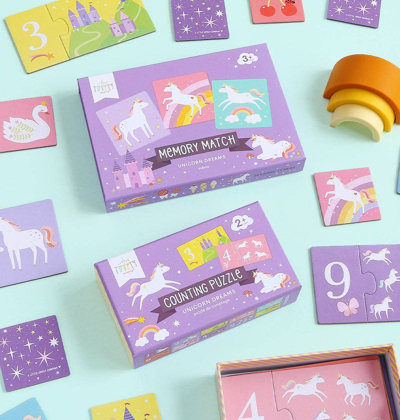 Counting puzzle/match and count: Unicorn dreams - Wee Bambino