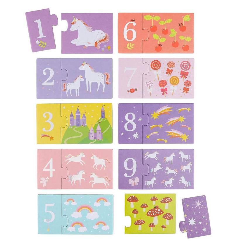 Counting puzzle/match and count: Unicorn dreams - Wee Bambino