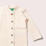 Cream Organic Waffle Playsuit - Wee Bambino