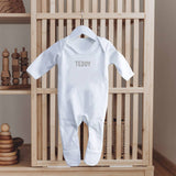 Cute White Baby Sleepsuit - Personalise - Wee Bambino