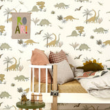 Dinosaurs Wallpaper - Jurassic Grey/Olive - Wee Bambino