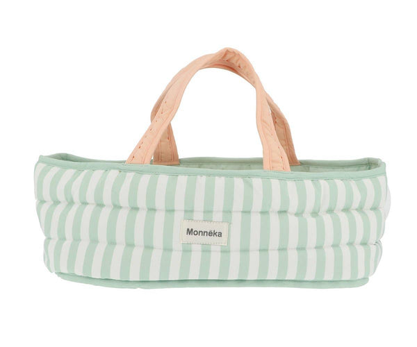 Doll Basket Stripes Sage - Wee Bambino