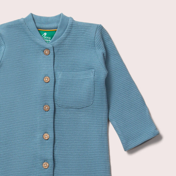 Dreamy Blue Organic Waffle Playsuit - Wee Bambino