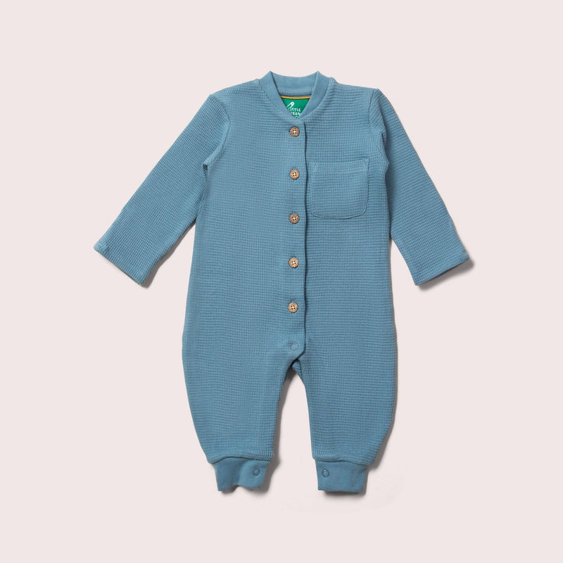 Dreamy Blue Organic Waffle Playsuit - Wee Bambino