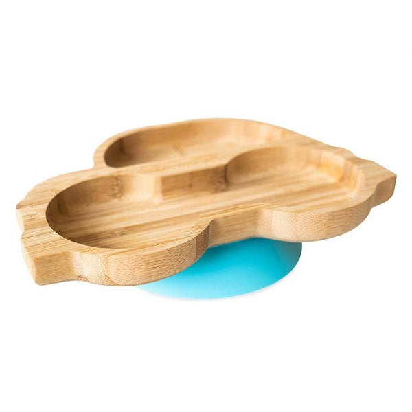 Eco Rascals Bamboo Suction Plate for kids - Car Shaped: Blue - Wee Bambino