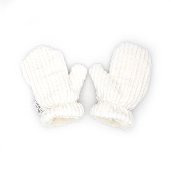 Ecru velvet mittens - Wee Bambino