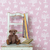 Enchanted Wood Wallpaper - Peony Pink - Wee Bambino