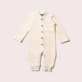 EX PHOTOSHOOT Cream Organic Waffle Playsuit - Wee Bambino