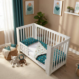 FORREST 3 Piece Reversible Cot Bed Set – Organic Cotton Baby Bedding - Jungle - Wee Bambino