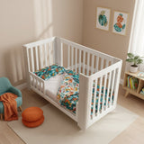 FORREST 3 Piece Reversible Cot Bed Set – Organic Cotton Baby Bedding - Rainforest - Wee Bambino