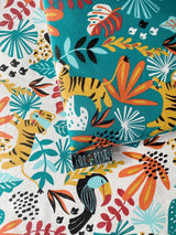 FORREST 3 Piece Reversible Cot Bed Set – Organic Cotton Baby Bedding - Rainforest - Wee Bambino