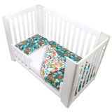 FORREST 3 Piece Reversible Cot Bed Set – Organic Cotton Baby Bedding - Rainforest - Wee Bambino