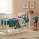FORREST 3 Piece Reversible Cot Bed Set – Organic Cotton Baby Bedding - Rainforest - Wee Bambino