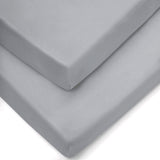 Forrest Cotton Fitted Sheets – Pack of 2, 140 x 70 cm Cot Bed Size, Grey - Wee Bambino
