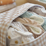 Gingham Taupe - Cloth Nappy Pod - Wee Bambino