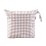 Gingham Taupe - Grab & Go Nappy Wet Bags With Handle - Wee Bambino