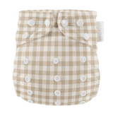 Gingham Taupe - One Size All - In - One Reusable Cloth Nappy - Wee Bambino