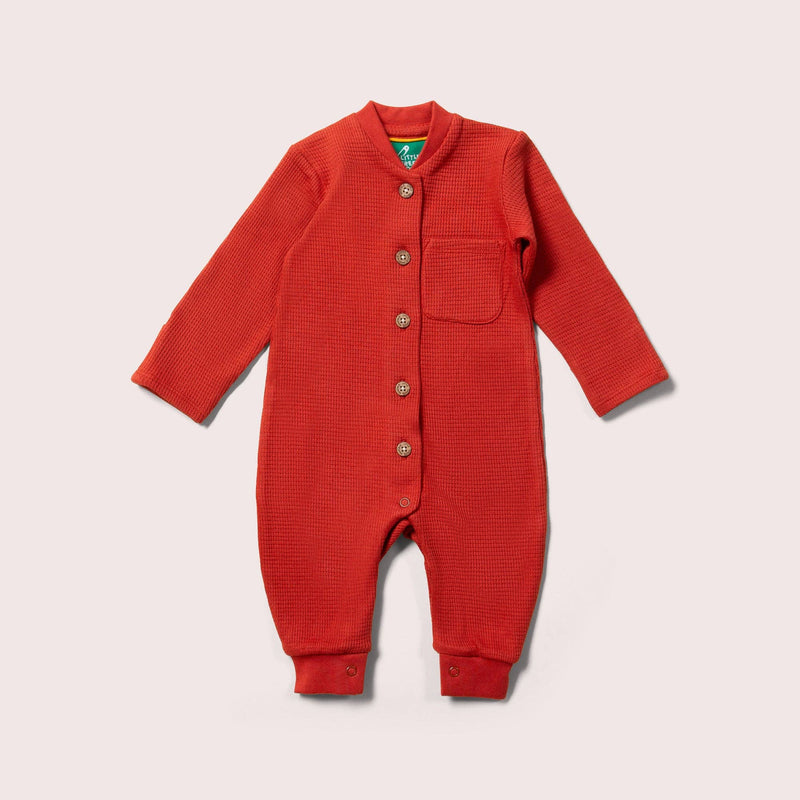 Hazelnut Waffle Organic Playsuit - Wee Bambino