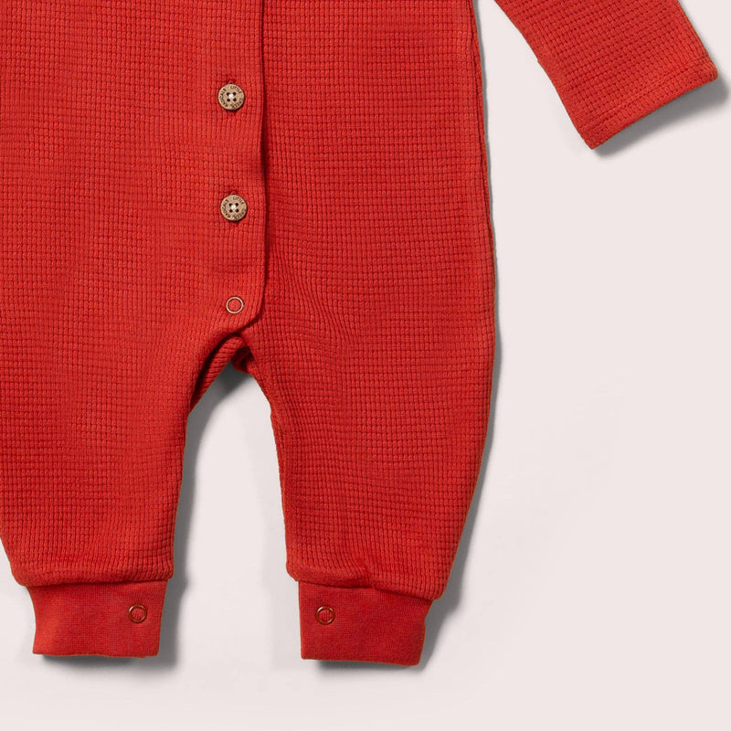 Hazelnut Waffle Organic Playsuit - Wee Bambino