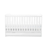 Ickle Bubba Coleby Classic Cot Bed & Under Drawer White - Fibre Mattress - Wee Bambino