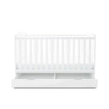 Ickle Bubba Coleby Classic Cot Bed & Under Drawer White - Fibre Mattress - Wee Bambino