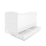 Ickle Bubba Coleby Classic Cot Bed & Under Drawer White - Fibre Mattress - Wee Bambino