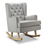 Johnston's Soothe Easy Deluxe Nursery Chair & Rocker – 2 - in - 1 Nursing & Feeding Chair, Grey - Wee Bambino