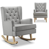 Johnston's Soothe Easy Deluxe Nursery Chair & Rocker – 2 - in - 1 Nursing & Feeding Chair, Grey - Wee Bambino