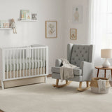 Johnston's Soothe Easy Deluxe Nursery Chair & Rocker – 2 - in - 1 Nursing & Feeding Chair, Grey - Wee Bambino