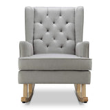 Johnston's Soothe Easy Deluxe Nursery Chair & Rocker – 2 - in - 1 Nursing & Feeding Chair, Grey - Wee Bambino