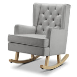 Johnston's Soothe Easy Deluxe Nursery Chair & Rocker – 2 - in - 1 Nursing & Feeding Chair, Grey - Wee Bambino